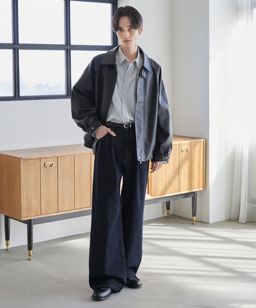 LUENNA(ルエナ)の「【LUENNA】One-Tuck Wide Straight Denim Pants / ワンタックワイドストレートデニムパンツ(デニムパンツ・メンズ・ブラウン/ブルー/ブラック/ネイビー・S/M/L)」の17枚目の写真