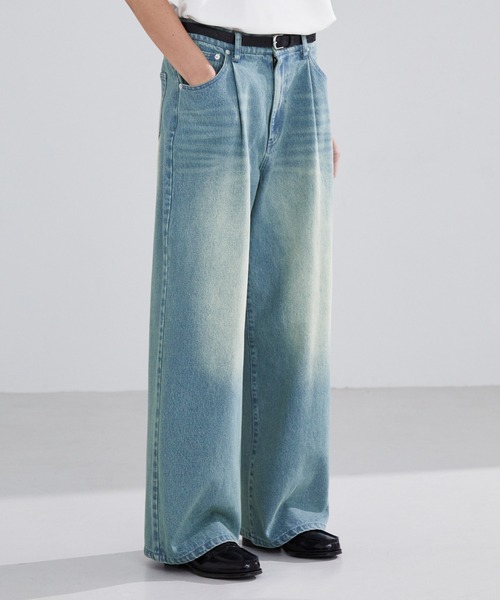 ★関税込★DRAGONBLUES★One tuck wide loose jeans★ジーパン JAPAN BLUE JEANS ジャパンブルージーンズ サークル J501 MID