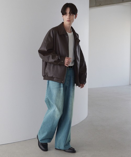 LUENNA】One-Tuck Wide Straight Denim Pants / ワンタックワイド
