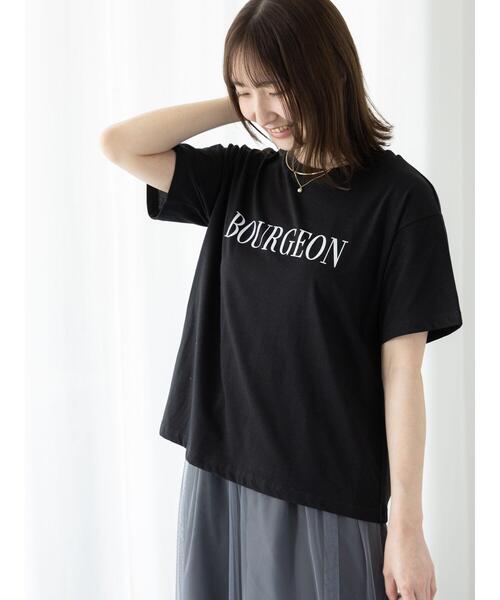 Te chichi TERRASSE（テチチテラス）の「【接触冷感】フロントロゴプリントTシャツ（Tシャツ/カットソー・レディース・ブラック/オフホワイト/チャコールグレー・F）」の2枚目の写真