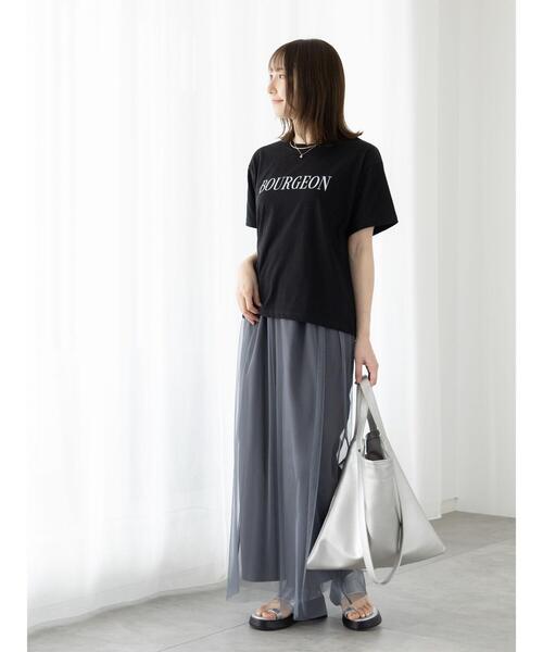 Te chichi TERRASSE（テチチテラス）の「【接触冷感】フロントロゴプリントTシャツ（Tシャツ/カットソー・レディース・ブラック/オフホワイト/チャコールグレー・F）」の10枚目の写真