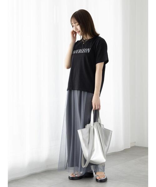 Te chichi TERRASSE（テチチテラス）の「【接触冷感】フロントロゴプリントTシャツ（Tシャツ/カットソー・レディース・ブラック/オフホワイト/チャコールグレー・F）」の11枚目の写真