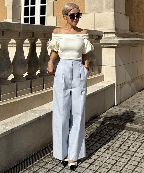 JENNE(ジェンヌ)の「マシュマロスリーブ Tシャツ(Tシャツ/カットソー・レディース・ブラック/ホワイト・SMALL/MEDIUM/LARGE)」の14枚目の写真