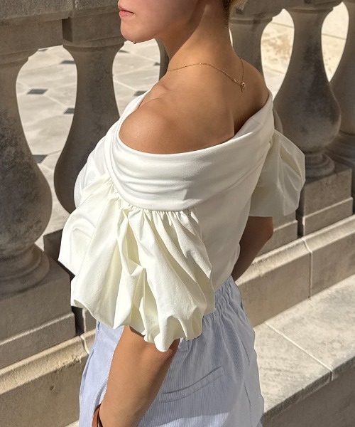 JENNE(ジェンヌ)の「マシュマロスリーブ Tシャツ(Tシャツ/カットソー・レディース・ブラック/ホワイト・SMALL/MEDIUM/LARGE)」の18枚目の写真