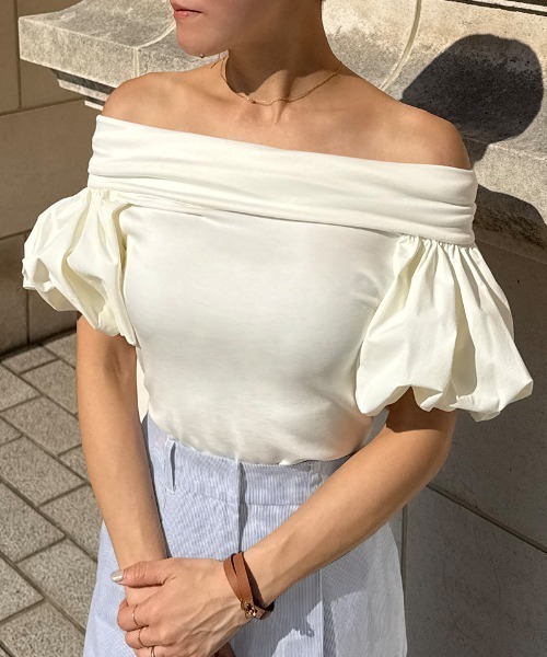 JENNE(ジェンヌ)の「マシュマロスリーブ Tシャツ(Tシャツ/カットソー・レディース・ブラック/ホワイト・SMALL/MEDIUM/LARGE)」の19枚目の写真