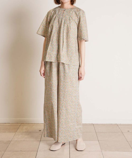 KID BLUE(キッドブルー)の「キッドブルー -25LIBERTYプリント -5分袖トップス -KOBN345 -kidblue(シャツ/ブラウス・レディース・アイボリー/サックスブルー/ブラック・M)」の7枚目の写真