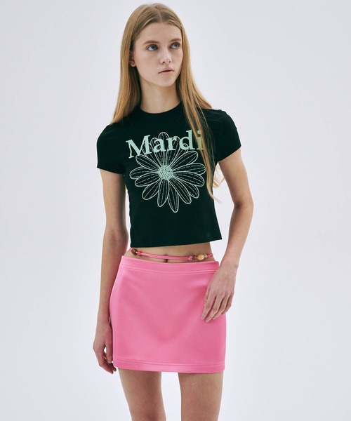 Tシャツ・カットソー Mardi Mercredi MardixQduroy Cropped Tshirt Q Flower 4BFT266 Mardi Mercredi MardixQduroy Cropped Tshirt Q Flower 4BFT266
