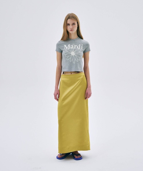 Mardi Mercredi(マルディメクルディ)の「CROPPED TSHIRT FLOWERMARDI / クロップド Tシャツ フラワーマルディ(Tシャツ/カットソー・レディース・ブラック/クリーム/グレー/ブラック系その他/ネイビー/チャコール・FREE)」の21枚目の写真