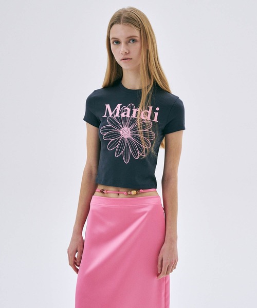 tシャツ CROPPED TSHIRT FLOWERMARDI レディース CROPPED TSHIRT FLOWERMARDI（Tシャツ/カットソー）｜Mardi