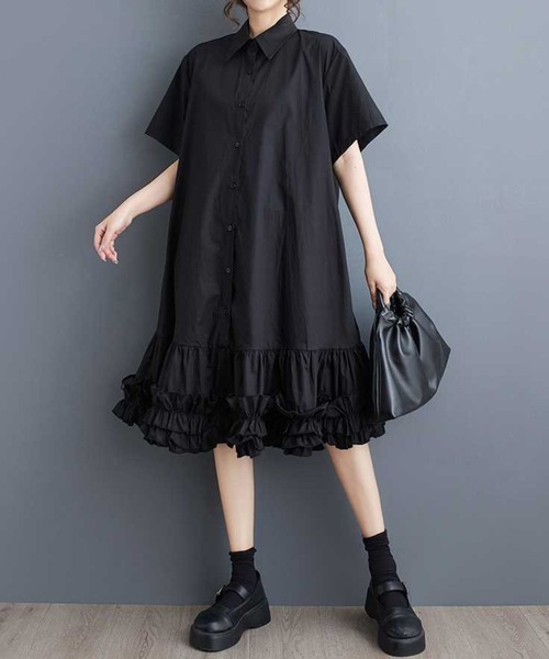 【SaturdayClub】半袖 裾フリル◇プリーツワンピース*送関込 プリーツ – SaturdayClub International