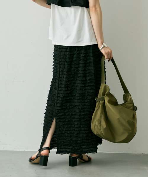 Shelly island（シェリーアイランド）の「ナイロンサイドベルトトート（ショルダーバッグ・レディース・ホワイト/ブラック/カーキ・FREE）」の9枚目の写真