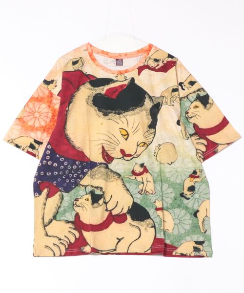 カヤ（カヤ）の「【カヤ】着る、NIPPON ART 倭の絵メンズTシャツ（Tシャツ/カットソー・メンズ・ベージュ/ブラック/ブルー/ブラウン/ダークグレー/ダークネイビー/グリーン/ライトブルー/ネイビー/オレンジ/ピンク/レッド・FREE）」の5枚目の写真