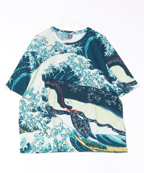 カヤ（カヤ）の「【カヤ】着る、NIPPON ART 倭の絵メンズTシャツ（Tシャツ/カットソー・メンズ・ベージュ/ブラック/ブルー/ブラウン/ダークグレー/ダークネイビー/グリーン/ライトブルー/ネイビー/オレンジ/ピンク/レッド・FREE）」の7枚目の写真