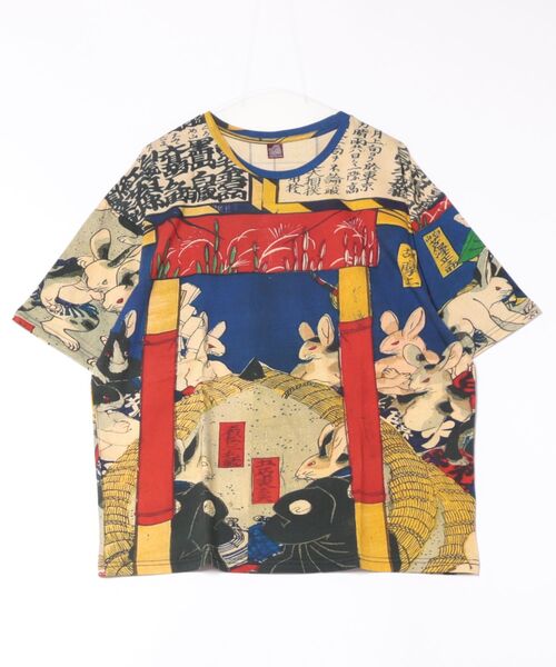 カヤ（カヤ）の「【カヤ】着る、NIPPON ART 倭の絵メンズTシャツ（Tシャツ/カットソー・メンズ・ベージュ/ブラック/ブルー/ブラウン/ダークグレー/ダークネイビー/グリーン/ライトブルー/ネイビー/オレンジ/ピンク/レッド・FREE）」の8枚目の写真
