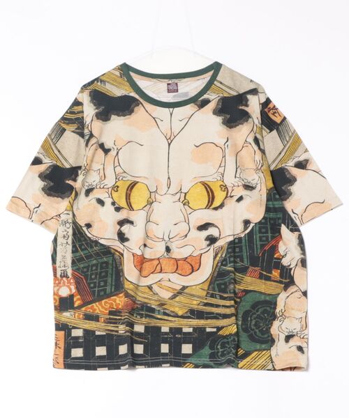 カヤ（カヤ）の「【カヤ】着る、NIPPON ART 倭の絵メンズTシャツ（Tシャツ/カットソー・メンズ・ベージュ/ブラック/ブルー/ブラウン/ダークグレー/ダークネイビー/グリーン/ライトブルー/ネイビー/オレンジ/ピンク/レッド・FREE）」の6枚目の写真