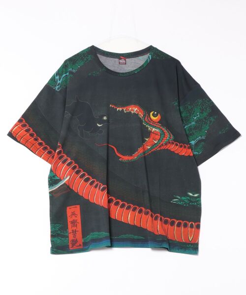 カヤ（カヤ）の「【カヤ】着る、NIPPON ART 倭の絵メンズTシャツ（Tシャツ/カットソー・メンズ・ベージュ/ブラック/ブルー/ブラウン/ダークグレー/ダークネイビー/グリーン/ライトブルー/ネイビー/オレンジ/ピンク/レッド・FREE）」の3枚目の写真