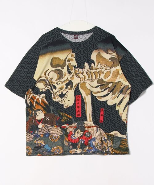 カヤ（カヤ）の「【カヤ】着る、NIPPON ART 倭の絵メンズTシャツ（Tシャツ/カットソー・メンズ・ベージュ/ブラック/ブルー/ブラウン/ダークグレー/ダークネイビー/グリーン/ライトブルー/ネイビー/オレンジ/ピンク/レッド・FREE）」の2枚目の写真