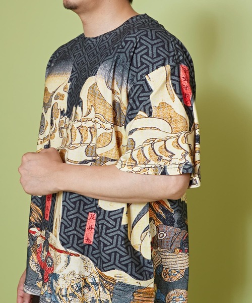 カヤ（カヤ）の「【カヤ】着る、NIPPON ART 倭の絵メンズTシャツ（Tシャツ/カットソー・メンズ・ベージュ/ブラック/ブルー/ブラウン/ダークグレー/ダークネイビー/グリーン/ライトブルー/ネイビー/オレンジ/ピンク/レッド・FREE）」の17枚目の写真