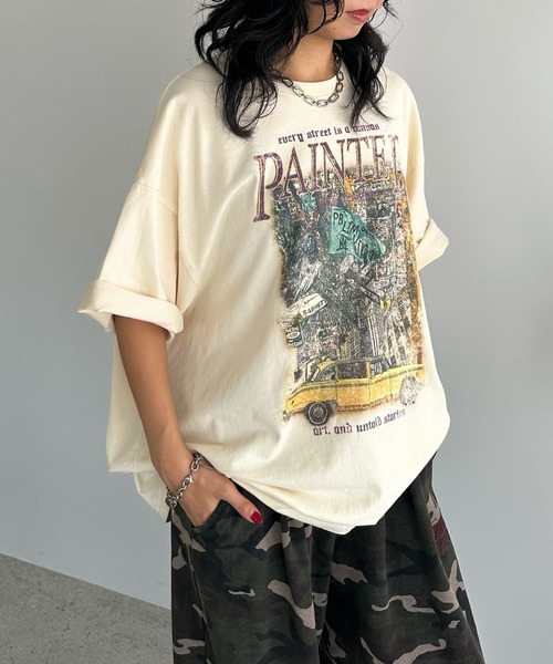 PBLIM(ページボーイリム)の「《UNISEX》NYビッグシルエットTシャツ(Tシャツ/カットソー・レディース・クリーム/チャコール/グリーン系その他・FREE)」の3枚目の写真