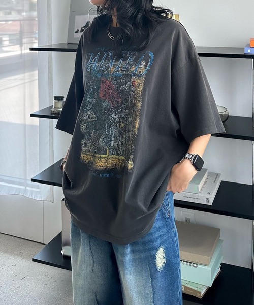 PBLIM(ページボーイリム)の「《UNISEX》NYビッグシルエットTシャツ(Tシャツ/カットソー・レディース・クリーム/チャコール/グリーン系その他・FREE)」の22枚目の写真