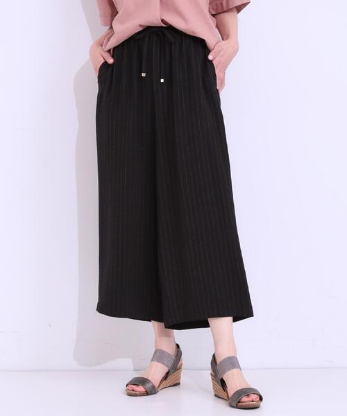 DRESKIP（ドレスキップ）の「【着丈選べる/ひんやり】ストライプ見えイージーワイドパンツ（その他パンツ・レディース・ネイビー/ベージュ/ブラック/オレンジ・40/38/42/36/01/02/03/04）」の5枚目の写真