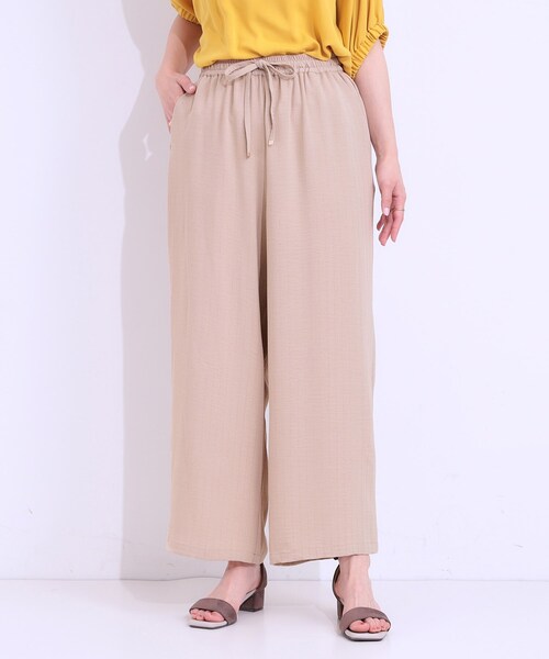 DRESKIP（ドレスキップ）の「【着丈選べる/ひんやり】ストライプ見えイージーワイドパンツ（その他パンツ・レディース・ネイビー/ベージュ/ブラック/オレンジ・40/38/42/36/01/02/03/04）」の16枚目の写真