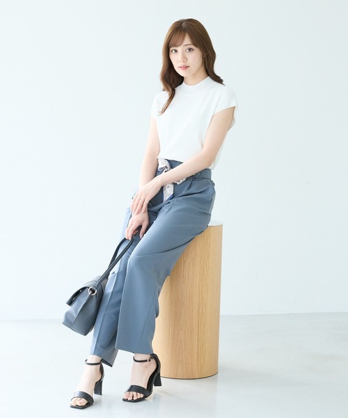 Andemiu（アンデミュウ）の「スカーフベルトツキワイドパンツ494248（スラックス・レディース・ダークグリーン/ブラック/ダークベージュ・SMALL/MEDIUM）」の6枚目の写真