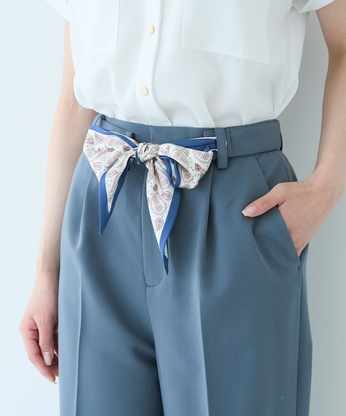 Andemiu（アンデミュウ）の「スカーフベルトツキワイドパンツ494248（スラックス・レディース・ダークグリーン/ブラック/ダークベージュ・SMALL/MEDIUM）」の8枚目の写真