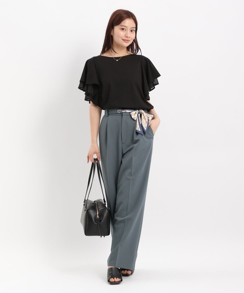 Andemiu（アンデミュウ）の「スカーフベルトツキワイドパンツ494248（スラックス・レディース・ダークグリーン/ブラック/ダークベージュ・SMALL/MEDIUM）」の11枚目の写真