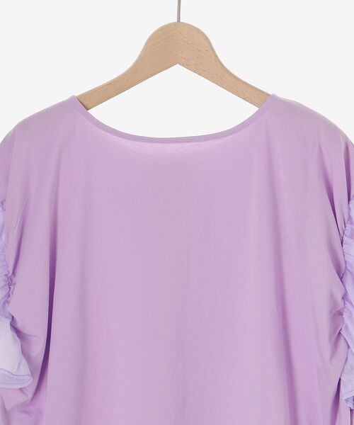 le.coeur blanc(ルクールブラン)の「《手洗い可能》コットンシルケットコンビカットプルオーバー(Tシャツ/カットソー・レディース・オフホワイト/モカ/ラベンダー/ブラック・38)」の6枚目の写真
