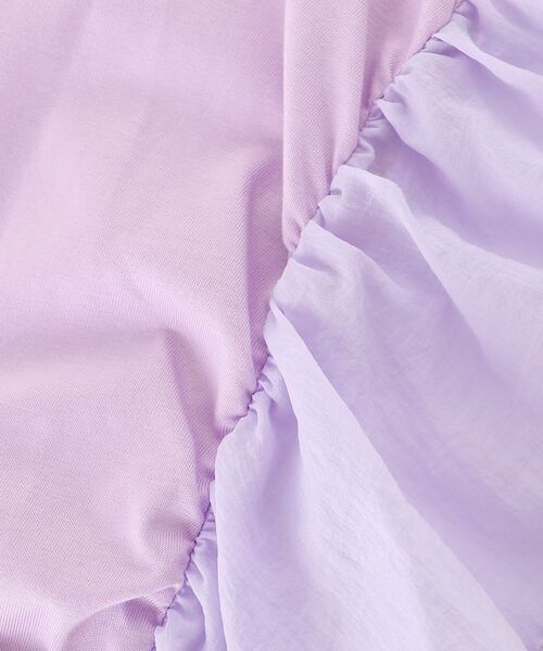 le.coeur blanc(ルクールブラン)の「《手洗い可能》コットンシルケットコンビカットプルオーバー(Tシャツ/カットソー・レディース・オフホワイト/モカ/ラベンダー/ブラック・38)」の8枚目の写真
