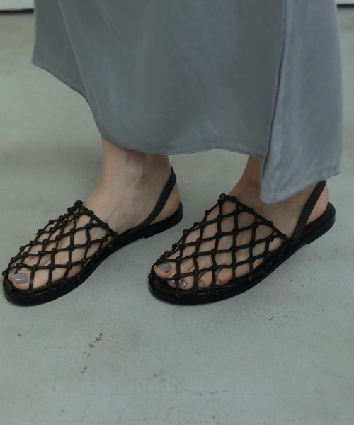 anuke(アンヌーク)の「anuke Braid Flat Shoes ブレイドフラットシューズ/62521028(サンダル・レディース・ブラウン/ブラック・38/36/37)」の6枚目の写真