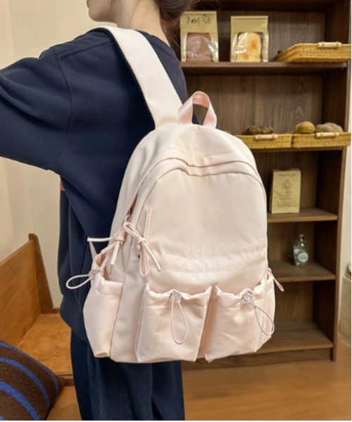 Port（ポート）の「【 Port / ポート 】 ドロスト リボン ギャザー リュック #（バックパック/リュック・レディース・ブラック/ピンク/ブルー/ホワイト/ホワイト系その他・FREE）」の5枚目の写真