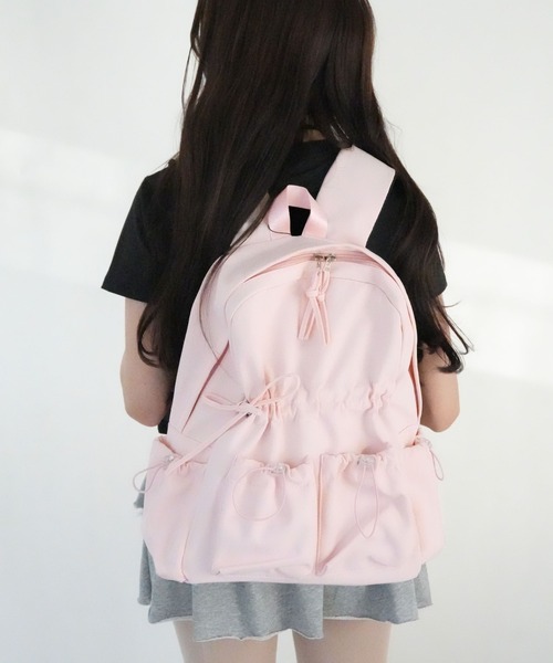 Port（ポート）の「【 Port / ポート 】 ドロスト リボン ギャザー リュック #（バックパック/リュック・レディース・ブラック/ピンク/ブルー/ホワイト/ホワイト系その他・FREE）」の16枚目の写真