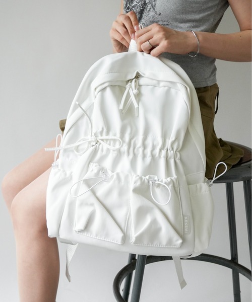 Port（ポート）の「【 Port / ポート 】 ドロスト リボン ギャザー リュック #（バックパック/リュック・レディース・ブラック/ピンク/ブルー/ホワイト/ホワイト系その他・FREE）」の18枚目の写真