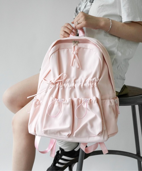 Port（ポート）の「【 Port / ポート 】 ドロスト リボン ギャザー リュック #（バックパック/リュック・レディース・ブラック/ピンク/ブルー/ホワイト/ホワイト系その他・FREE）」の17枚目の写真