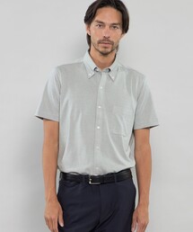 新品 マッキントッシュロンドン 半袖シャツ デニム ネイビー 伸縮性 XL 春夏 FLEX JERSEY】ハニカムメッシュジャージー半袖シャツ