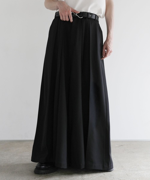 LILL（リル）の「ハイウエストワイドドレーププリーツ袴スラックス（スラックス・メンズ・ブラック/グレー・M/S/XL/L）」の6枚目の写真