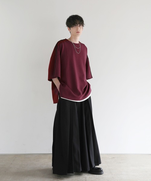 LILL（リル）の「ハイウエストワイドドレーププリーツ袴スラックス（スラックス・メンズ・ブラック/グレー・M/S/XL/L）」の10枚目の写真