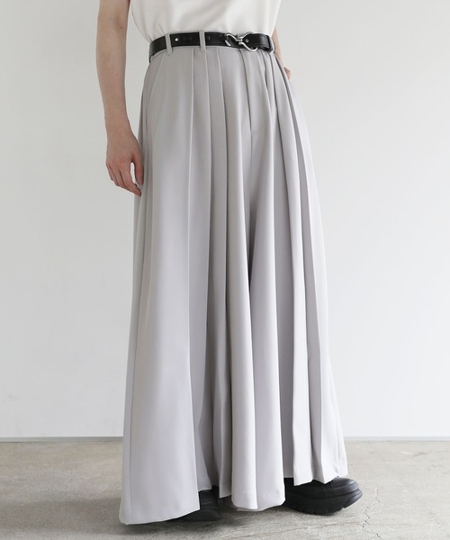 LILL（リル）の「ハイウエストワイドドレーププリーツ袴スラックス（スラックス・メンズ・ブラック/グレー・M/S/XL/L）」の14枚目の写真