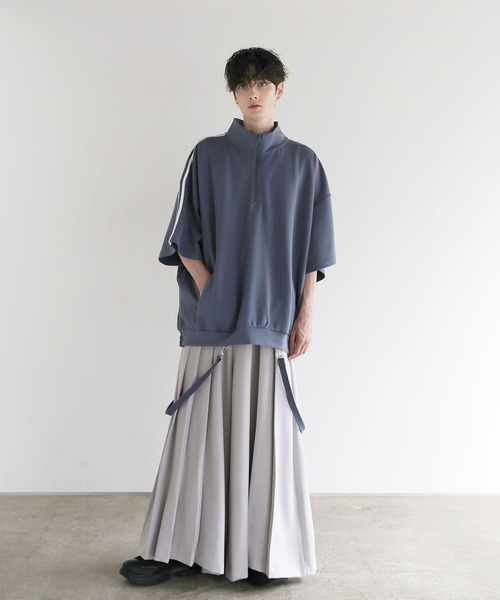 LILL（リル）の「ハイウエストワイドドレーププリーツ袴スラックス（スラックス・メンズ・ブラック/グレー・M/S/XL/L）」の17枚目の写真