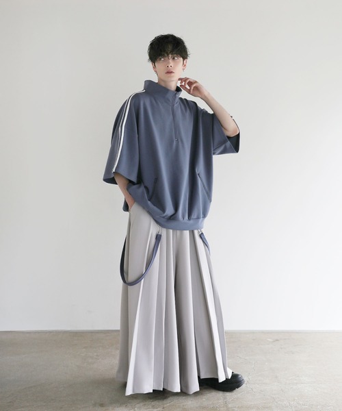 ハイウエストワイドドレーププリーツ袴スラックス（スラックス）｜LILL