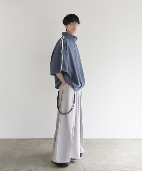 LILL（リル）の「ハイウエストワイドドレーププリーツ袴スラックス（スラックス・メンズ・ブラック/グレー・M/S/XL/L）」の19枚目の写真