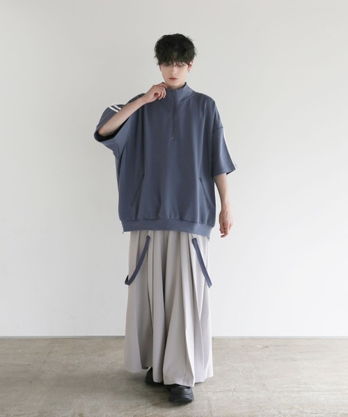 LILL（リル）の「ハイウエストワイドドレーププリーツ袴スラックス（スラックス・メンズ・ブラック/グレー・M/S/XL/L）」の21枚目の写真