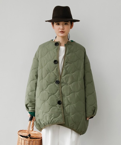 Brocante / 中綿ジャケット/コクーン/ポプリンココンコート/2/コットン/BLU/38-247X Brocante / ブロカント] NCポプリン(中綿) キルトココンコート