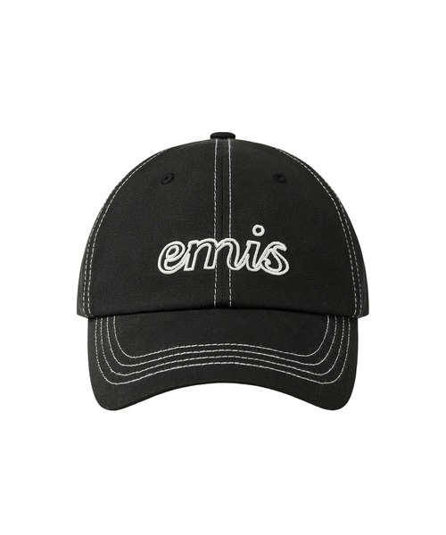 【EMIS】LETTERING LOGO WHITE STITCH BALL CAP★25HS新作★ LETTERING LOGO WHITE STITCH BALL CAP（キャップ）｜EMIS