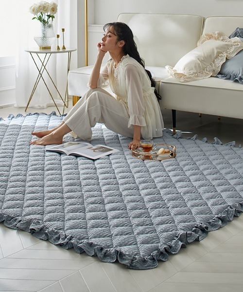 洗えるキルトラグ｜ふわくしゅシリーズ・サッカー織｜135×185