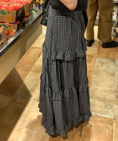 美品♡ オッズオン　OzzCroce ロングスカート　チェック　レース　フリル OZZON ONESTE croce オッズオンレアシリーズロングコルセット型