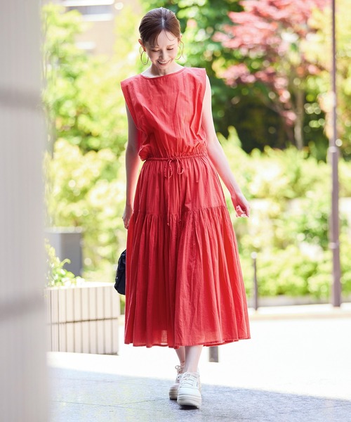 ROPE' PICNIC(ロペピクニック)の「コットンボイルティアードワンピース(ワンピース・レディース・ブラック/レッド/ブラウン・38)」の18枚目の写真