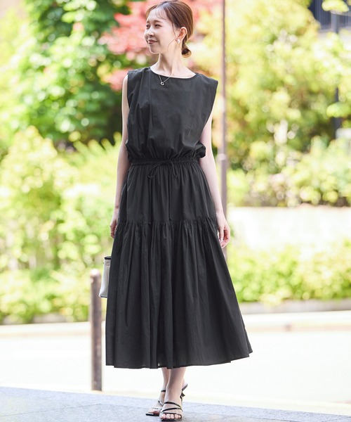 ROPE' PICNIC(ロペピクニック)の「コットンボイルティアードワンピース(ワンピース・レディース・ブラック/レッド/ブラウン・38)」の4枚目の写真